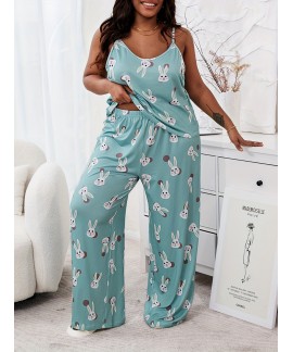 Womens Plus Two Piece Plus Size Summer Pajama 