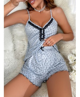 Sexy V Neck Sleeveless Pajama Set Womens Sleepwear...