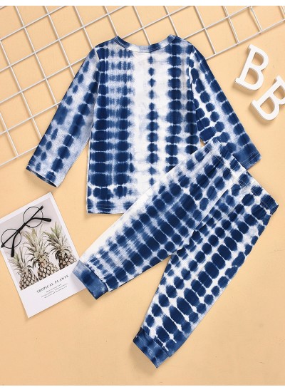 Toddler Tie Dye Multi Color Pajama Sleeve Pants Set 