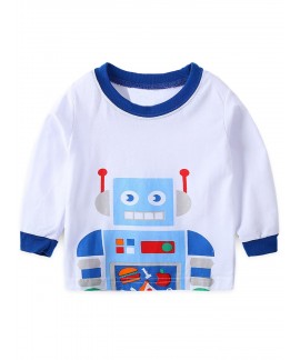 2pcs Toddler Boys Long Sleeve Robot Printed Pajama...
