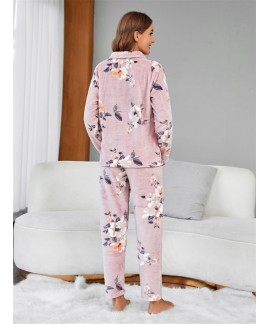 Soft Flannel Floral Comfortable Pajamas Set