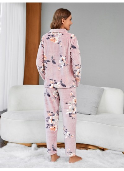Soft Flannel Floral Comfortable Pajamas Set
