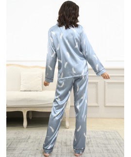 Women's Sleepwear Comfortable Two-piece Set Silk S...