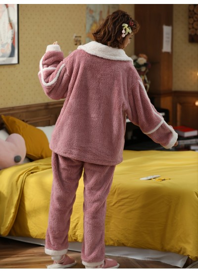 Winter Cozy Teddy Comfortable Sleepwear Set 