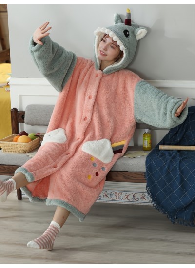 Unicorn Cute Teddy Comfortable Hooded Bathrobe