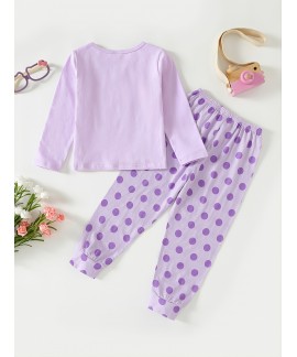 Girls Casual Pajamas Kids Long Sleeve Floral Print...