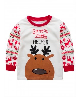 Boys Girls Christmas Pajamas Sets Reindeer Santa C...