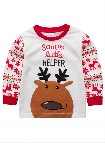 Boys Girls Christmas Pajamas Sets Reindeer Santa Claus Toddler Clothes Kids Pajama Sleepwear 