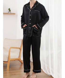 Men's Turn Down Collar Sleepwear