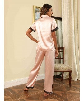 Elegant Lace Trim Pajama 