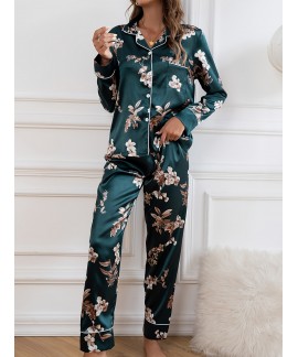 Elegant Floral Pattern Pajamas Set