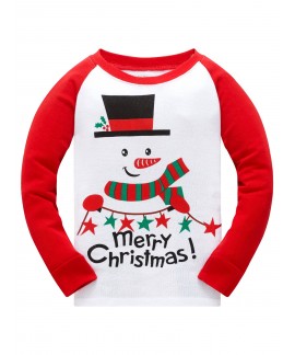 2pcs Children's Christmas Snowman Round Neck Long ...