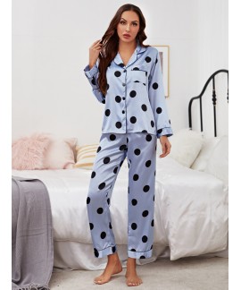 Women's Silk Satin Comfortable Pajamas Button Down...