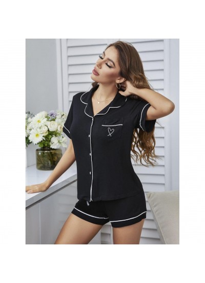 European-style Open Robe Short-Sleeved T-shirt and Shorts Summer Pajama Suit for Women