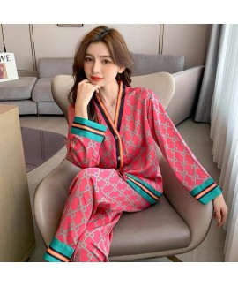 2023 New Arrival Women's Summer Ice Silk Pajama Se...