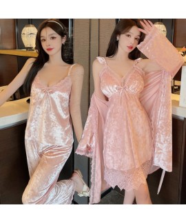 Autumn and Winter Golden Velvet Women's Sleepwear,...