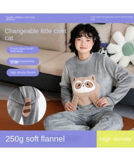 Flannelette Cute Fox and Cat Autumn and Winter War...