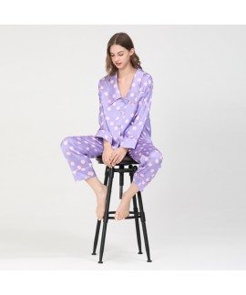 Polka-dot pajamas women's autumn and winter long-s...