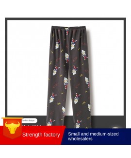 Autumn men's pajama pants cotton trousers spring a...