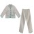 Crystal velvet suit light gray 