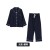 Cotton Crepe Couple Pajamas Ladies-Navy Blue 