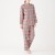 Plaid brushed long-sleeved trousers A50 red gray fine grid 