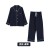 Cotton Crepe Couple Pajamas Men's-Navy Blue 