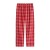 Women's flannel red large check single trousers 