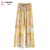 cropped pants-Camellia with Yellow Background 