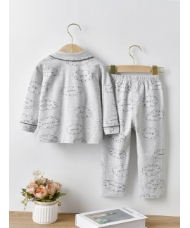 Pajamas Set Casual Button Cotton Boys Homewear 