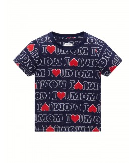 Boys I Love You Mom Pajamas Set Short Sleeves Tops Bottoms Comfortable Cozy Casual Kids Clothes 