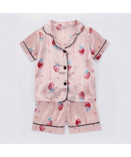 Shirt Casual Shorts Set Girls Silk Pajamas 