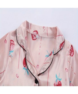 Shirt Casual Shorts Set Girls Silk Pajamas 