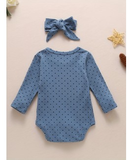 Newborn Baby Girl Boy Romper Long Sleeve Polka Dot Printed Jumpsuit One Piece Pajamas Fall Winter Clothes 