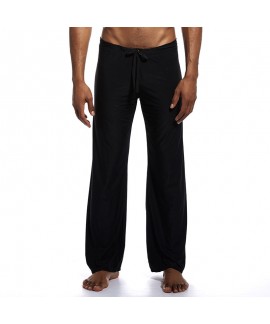 Men's Lounge Pants Sleep Pants Pure Color Series With Loose Ice Silk Nylon Plus Size Long Pants Yoga Pants