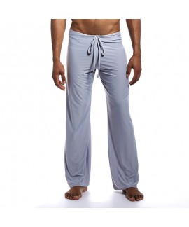Men's Lounge Pants Sleep Pants Pure Color Series With Loose Ice Silk Nylon Plus Size Long Pants Yoga Pants