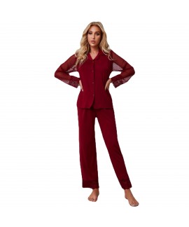 Amazon European Union Home Clothes Women's Solid Color pajamasets