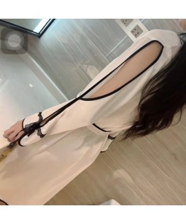 Women's Sleep Skirt 2023 New Spring Autumn Ice Silk Sexy Lace Floral Edge Silk Pajamas Women's Summer Home Clothes Popular on the Internet