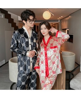 New Spring and Autumn Golden Velvet Women's Sleepwear, 2023 Long Sleeve Fashion Large Flower Can be Worn Out Home Wear