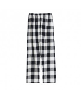 Unbranded Pure Cotton Women's Home Sleep Pants, All Cotton Brushed Plaid Solid Home Long Pants