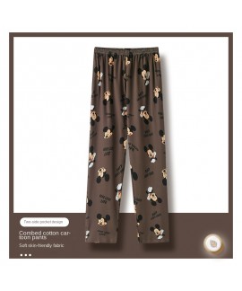 Autumn men's pajama pants cotton trousers spring and autumn summer men's enlarged home pants cute cartoon loose can be worn outside