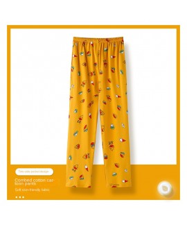 Autumn men's pajama pants cotton trousers spring and autumn summer men's enlarged home pants cute cartoon loose can be worn outside