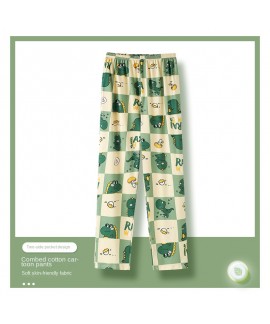 Autumn men's pajama pants cotton trousers spring and autumn summer men's enlarged home pants cute cartoon loose can be worn outside