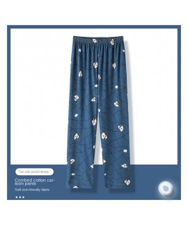 Autumn men's pajama pants cotton trousers spring and autumn summer men's enlarged home pants cute cartoon loose can be worn outside