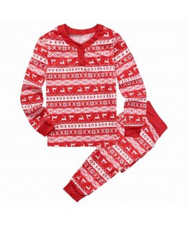 Christmas parent-child suit printing home service pajamas two-piece