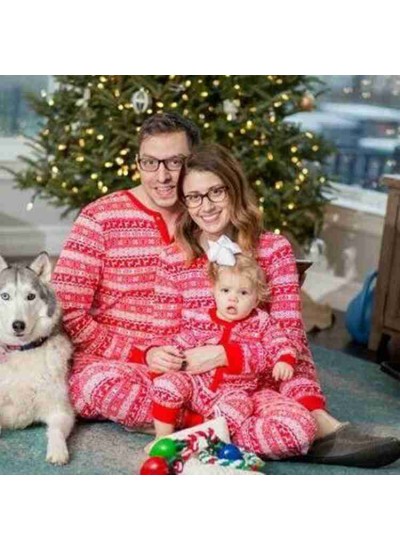 Christmas parent-child suit printing home service pajamas two-piece