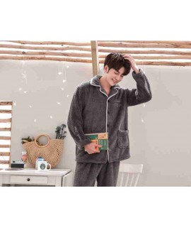 Flannel cute thick warm suit coral fleece men and women couple pajamas home clothes