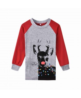Hot Sale Christmas American & European Style Antler Print Stripe parent-child pajamas set