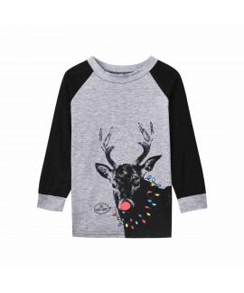 Hot Sale Christmas American & European Style Antler Print Stripe parent-child pajamas set