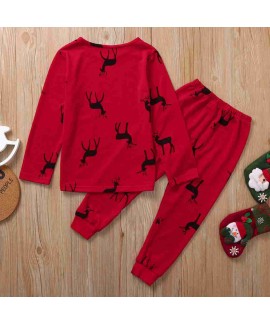 New European and American Christmas coating parent-child home service pajamas set